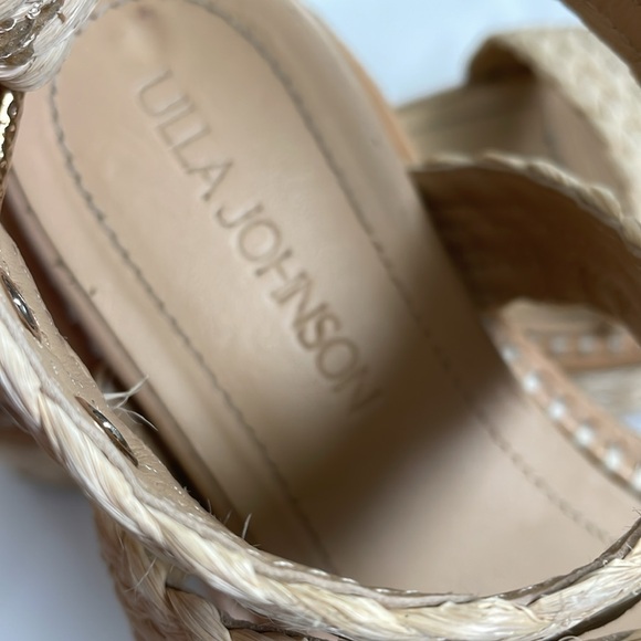 ULLA JOHNSON GEMMA WEDGES Cream Braided Platform Sandals Excellent Cond! size 37 - Picture 6 of 12